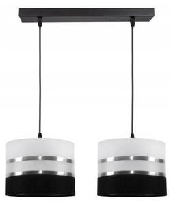 Luster na sajli CORAL 2xE27/60W/230V crno-bijela