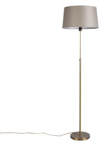 Podna svjetiljka brončana s platnenim sjenilom boje taupe 45 cm podesiv - Parte