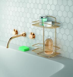 Željezna kupaonska polica u zlatnoj boji Onda – Metaltex