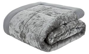 Sivi prošiven prekrivač od samta za bračni krevet 220x220 cm Crushed – Catherine Lansfield