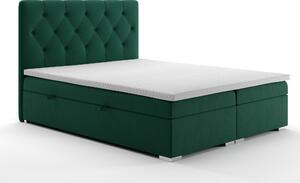Zondo Bračni krevet Boxspring 140 cm Ronda (s prostorom za odlaganje) (zelena). 1020365