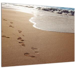 Slika - otisci stopala u pijesku i more (70x50 cm)