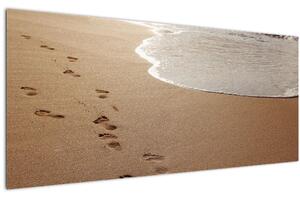 Slika - otisci stopala u pijesku i more (120x50 cm)