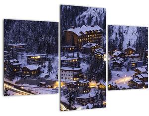 Slika - planinski zimski grad (90x60 cm)