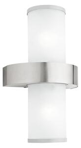 EGLO 86541 - Vanjska zidna svjetiljka BEVERLY 2xE27/60W srebrna / bijela IP44