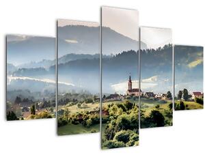 Slika - selo u magli (150x105 cm)