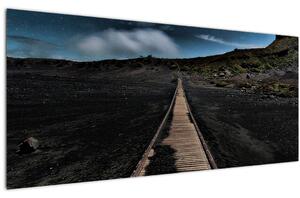 Slika drvene staze u sumrak (120x50 cm)
