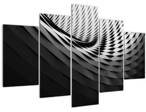 Apstraktna slika - crno-bijela spirala (150x105 cm)