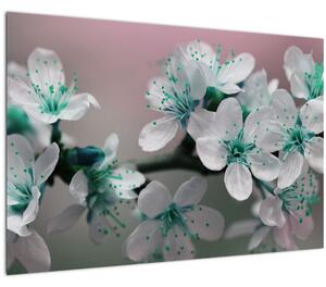 Slika cvijeta - tirkizni (90x60 cm)