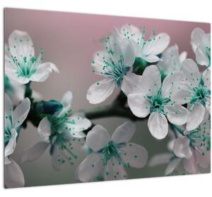 Slika cvijeta - tirkizni (70x50 cm)