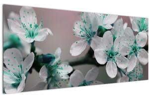 Slika cvijeta - tirkizni (120x50 cm)
