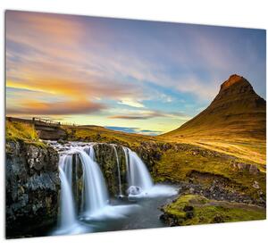 Slika planina i slapova na Islandu (70x50 cm)