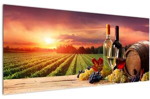 Slika vinograda s vinom (120x50 cm)