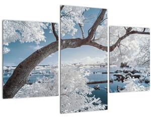 Slika snježnog stabla uz vodu (90x60 cm)