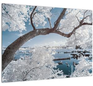 Slika snježnog stabla uz vodu (70x50 cm)
