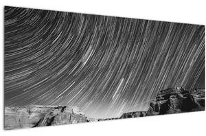 Crno-bijela slika zvjezdanog neba (120x50 cm)