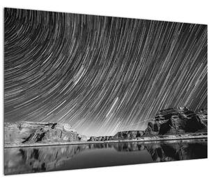 Crno-bijela slika zvjezdanog neba (90x60 cm)
