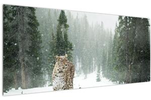 Slika leoparda u snijegu (120x50 cm)