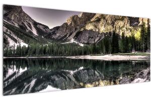 Slika jezera u planinama (120x50 cm)