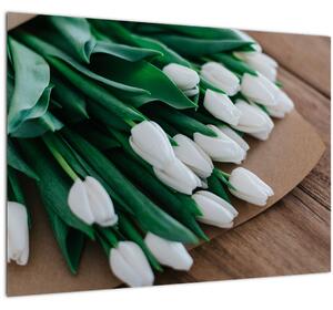 Slika buketa bijelih tulipana (70x50 cm)