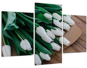 Slika buketa bijelih tulipana (90x60 cm)