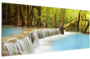 Slika vodopada Huai Mae Kamin u šumi (120x50 cm)