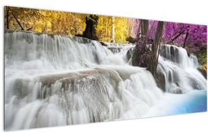 Slika vodopada Erawan u šumi (120x50 cm)