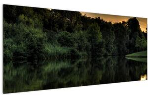 Slika jezera u šumi (120x50 cm)