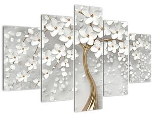 Slika bijelog stabla s cvijećem (150x105 cm)