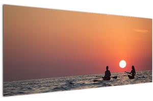 Slika kanuista pri zalasku sunca (120x50 cm)