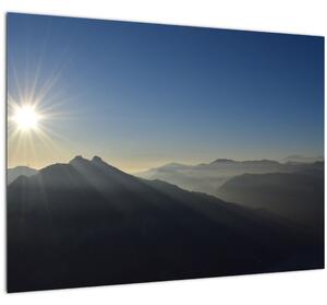 Staklena slika - Iznad planinskih vrhova (70x50 cm)