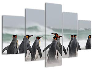 Slika pingvina uz ocean (150x105 cm)