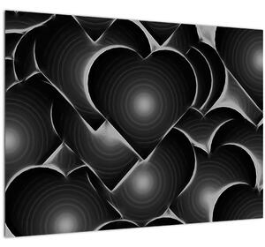 Slika crno-bijelih srca (70x50 cm)