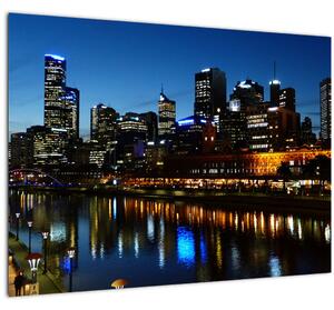 Staklena slika noći u Melbourneu (70x50 cm)