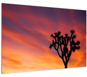 Slika zalaska sunca nad siluetom stabla (90x60 cm)