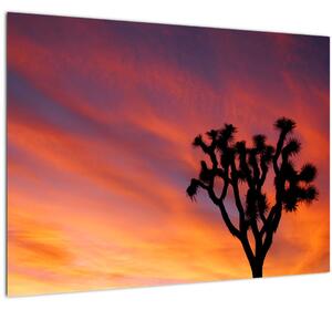 Slika zalaska sunca nad siluetom stabla (70x50 cm)