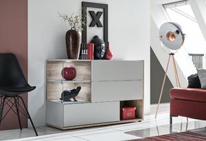 Zondo.hr Vitrina Seghill 28 DWPG Skom (biserno siva + hrast wellington). Akcija -20%. 1024041