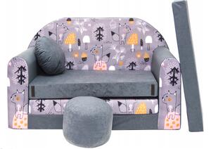 Dječji kauč s prekrasnim motivom - Lisica u šumi 98 x 170 cm