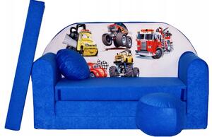 Plavi dječji kauč 98 x 170 cm Automobili
