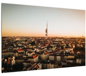 Slika zalaska sunca nad Žižkovom (90x60 cm)