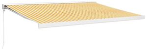 VidaXL Tenda na uvlačenje žuto-bijela 4,5x3 m od tkanine i aluminija