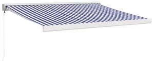 VidaXL Tenda na uvlačenje plavo-bijela 3 x 2,5 m tkanina i aluminij