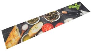 VidaXL Kuhinjski tepih perivi uzorak vina i hrane 60x300 cm baršunasti