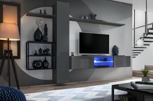 Zondo Set za dnevni boravak ASM Shelly 27 GZ SW M5 (grafit mat + grafit sjajni + crna mat). 1024218