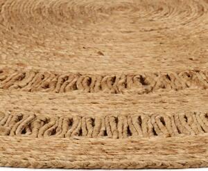 VidaXL Ukrasni ručno pleteni tepih od jute 90 cm okrugli