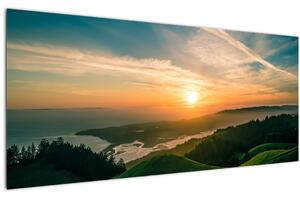 Slika izlaska sunca nad morem (120x50 cm)