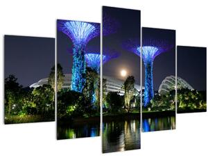 Slika punog mjeseca u singapurskim vrtovima (150x105 cm)