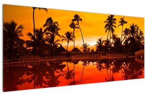 Slika - Zalazak sunca nad resortom (120x50 cm)
