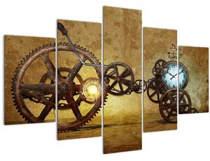 Slika povijesnih satnih mehanizama (150x105 cm)