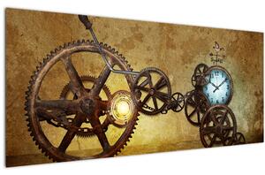 Slika povijesnih satnih mehanizama (120x50 cm)